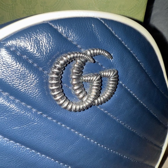 🔥 💯 Gucci Matelasse Leather Torchon GG Marmont Round Bag - Picture 4 of 13